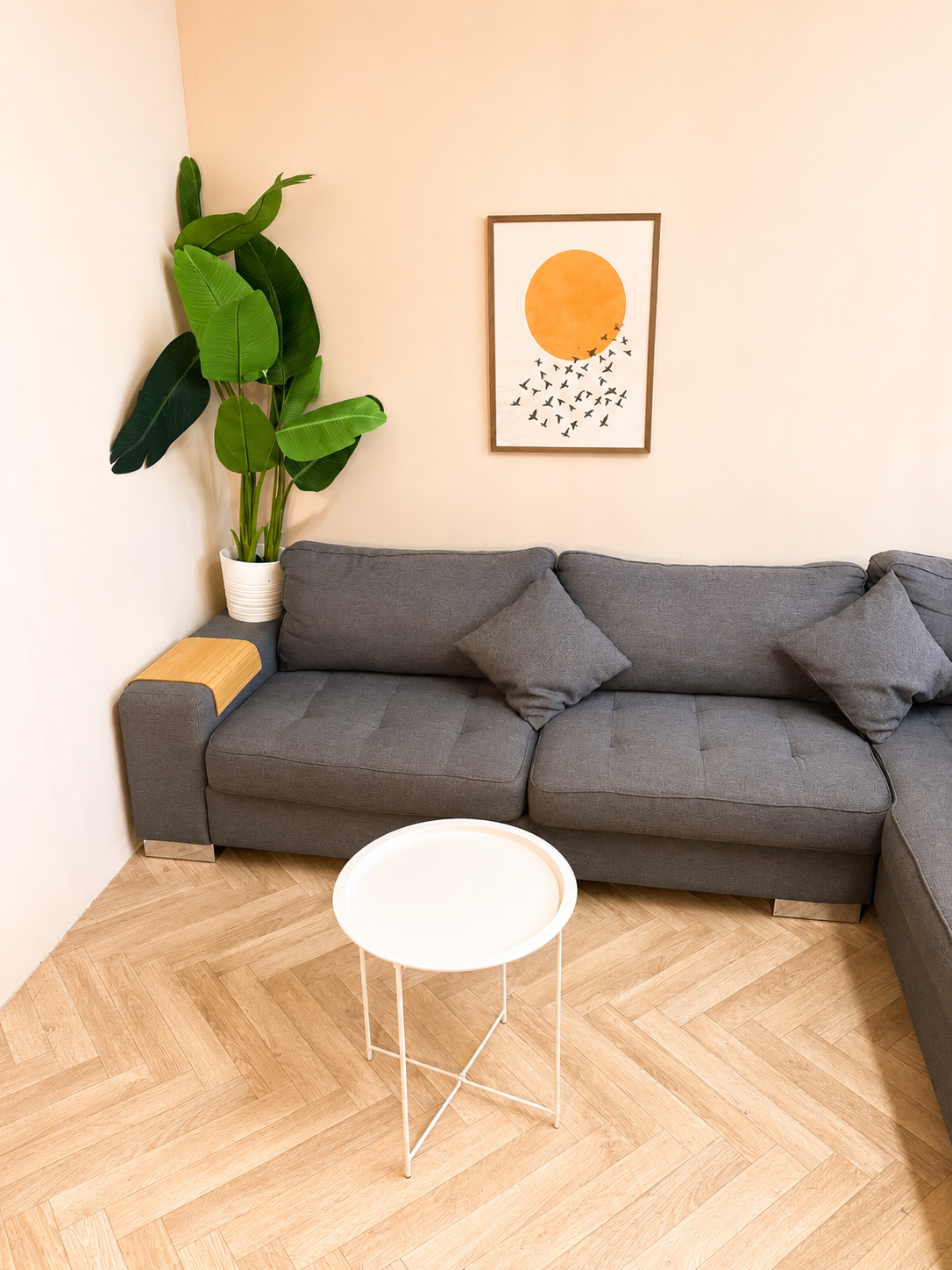 🩶 Luxe Antraciet Donkergrijze Hoekbank met Knoopdetails 🩶