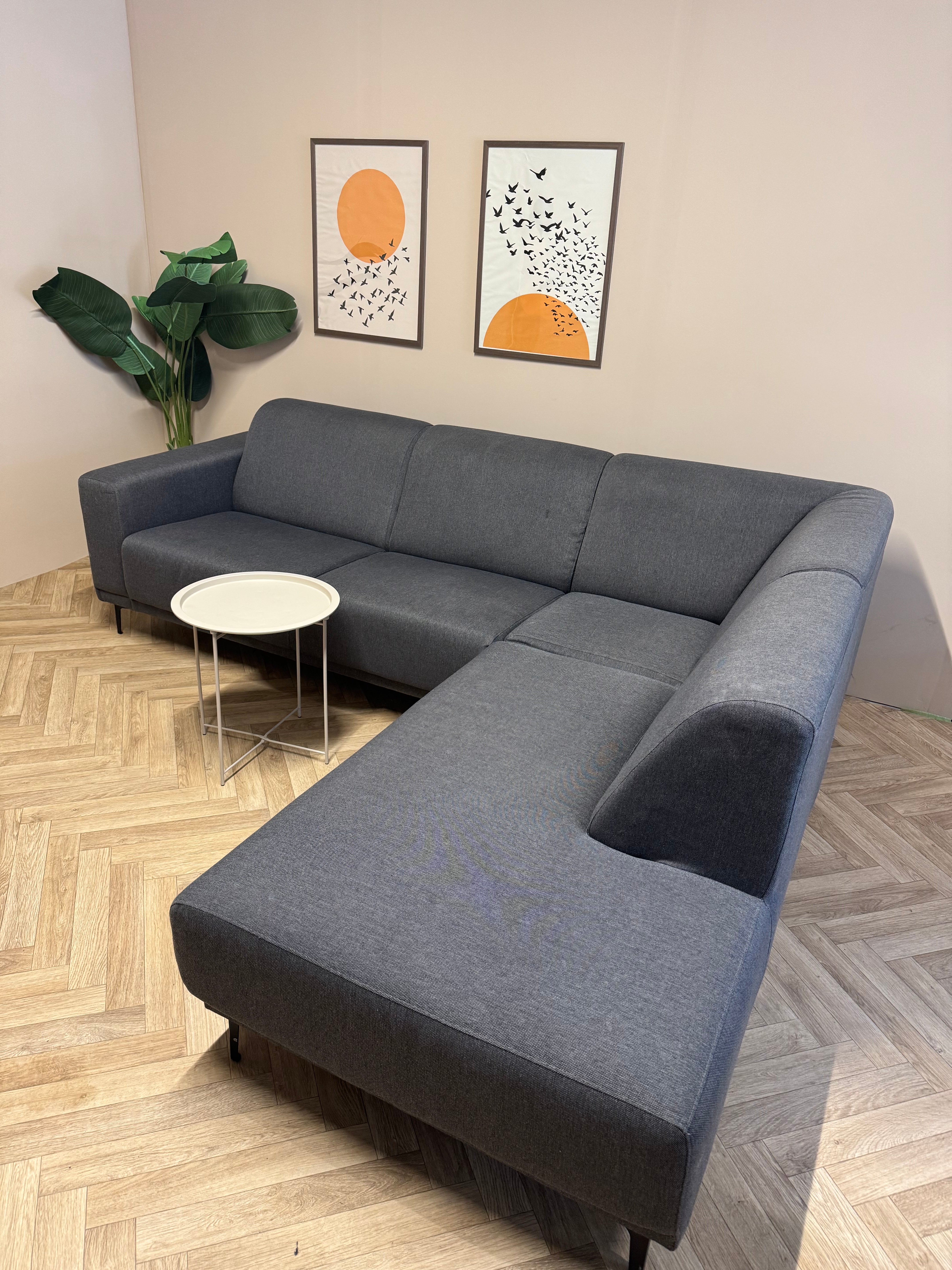 Moderne hoekbank – grijs/zwart | Lounge rechts antraciet