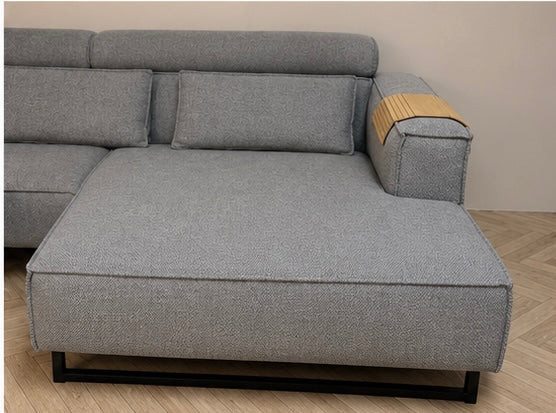 ✨ Moderne grijze hoekbank met breed loungedeelte ✨ antraciet
