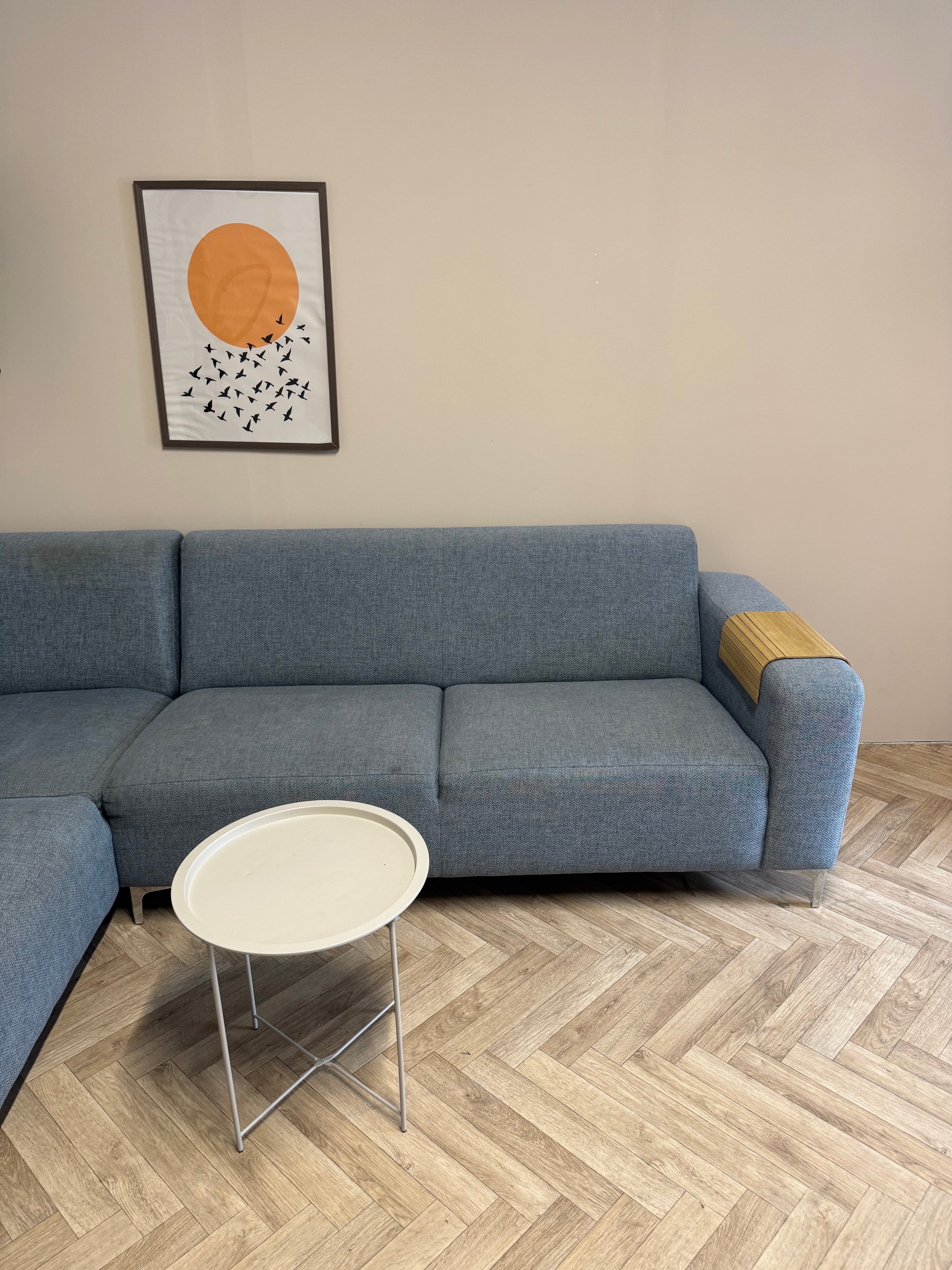 🛋️ Stijlvolle blauwe hoekbank met extra ruim loungedeelte antraciet
