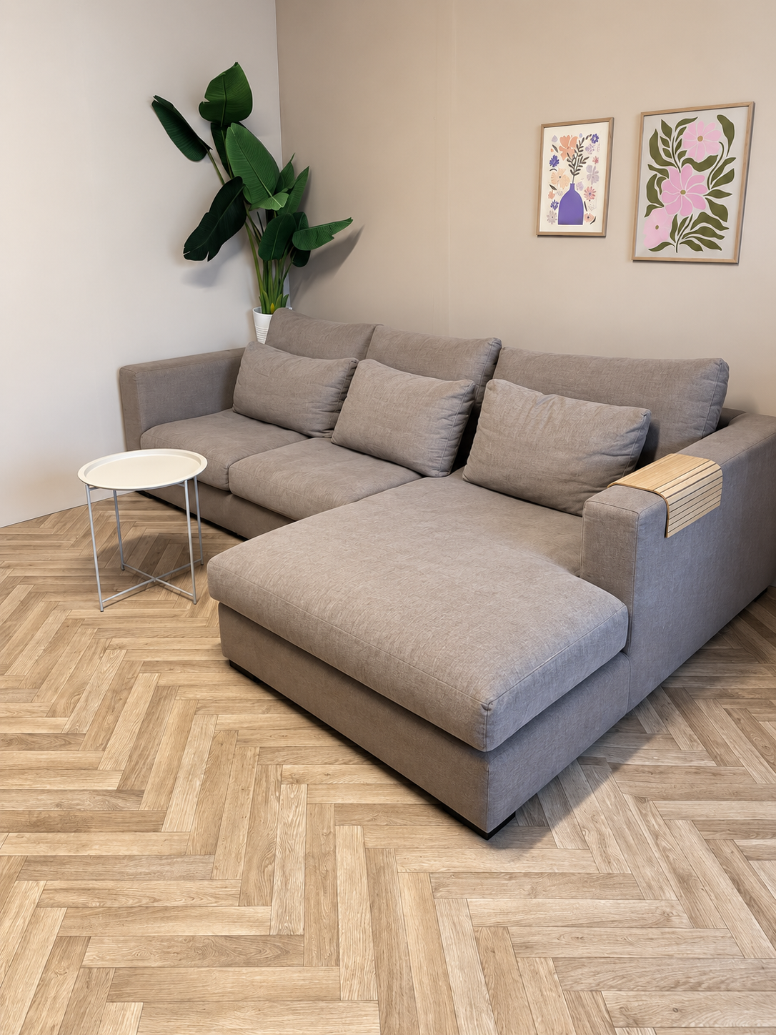 Beige-Bruine Hoekbank met Loungedeelte – Ruim & Comfortabel 🛋️
