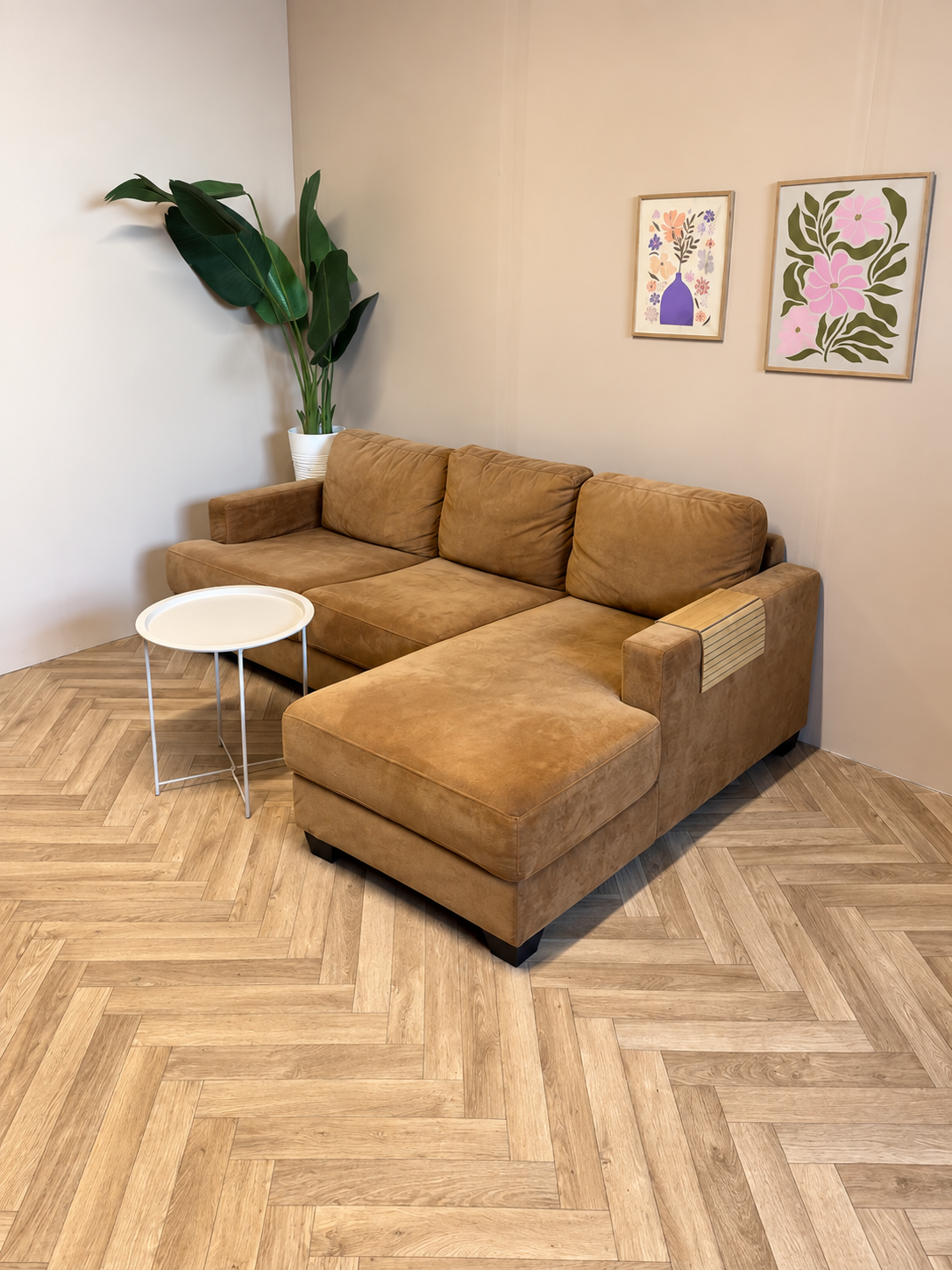 Mini Bruine Hoekbank met Loungedeelte – Compact & Comfortabel 🛋️