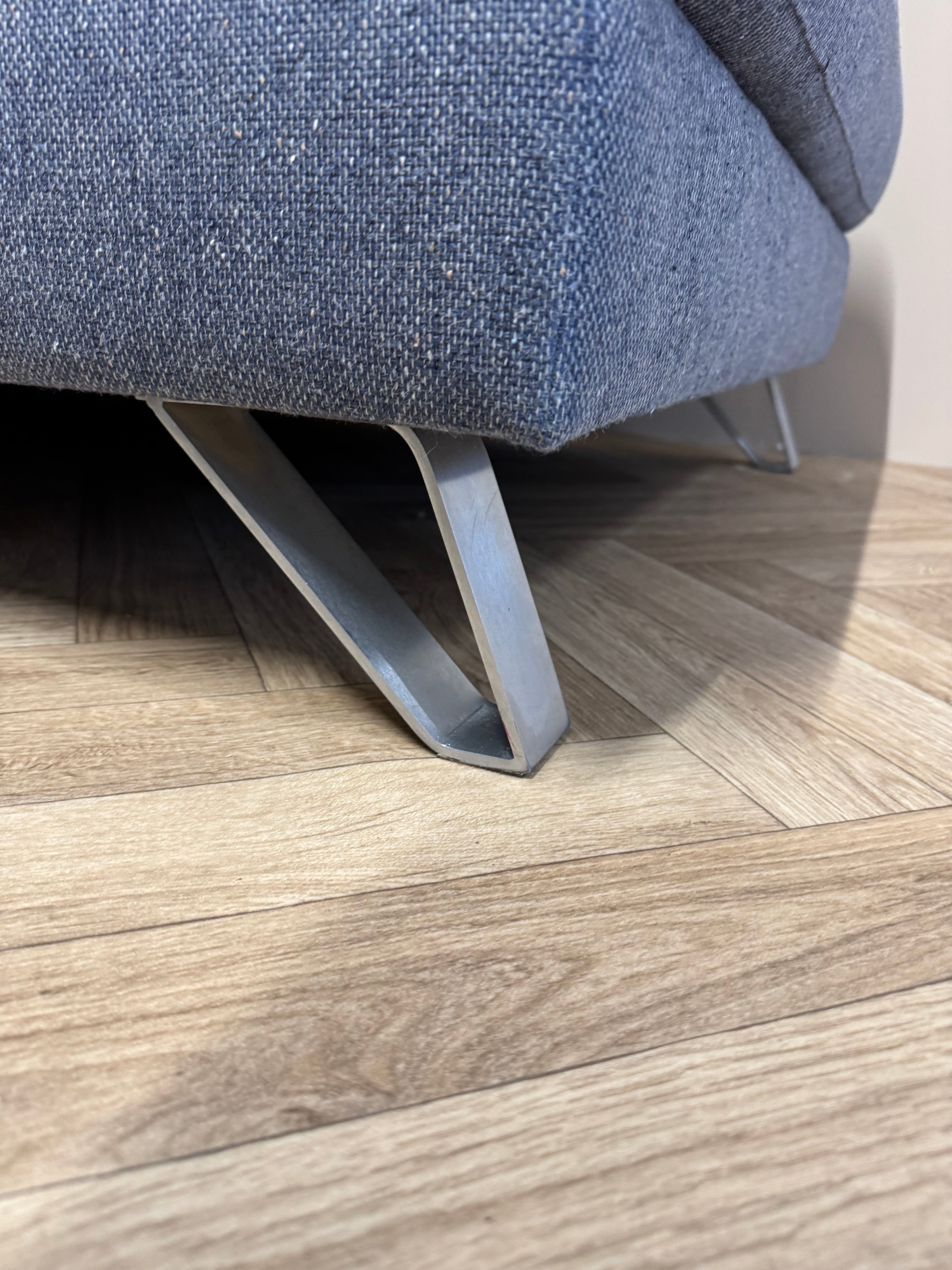 🛋️ Grote blauwe hoekbank met hoofdsteunen – verstelbare zit & lounge antraciet