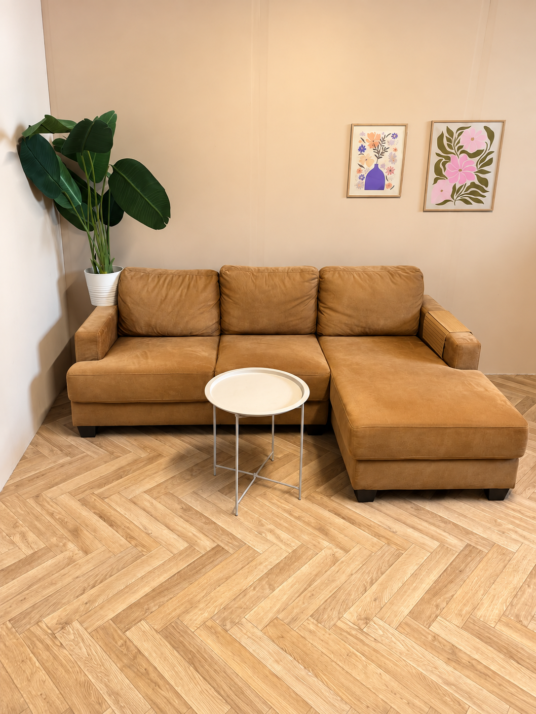 Mini Bruine Hoekbank met Loungedeelte – Compact & Comfortabel 🛋️