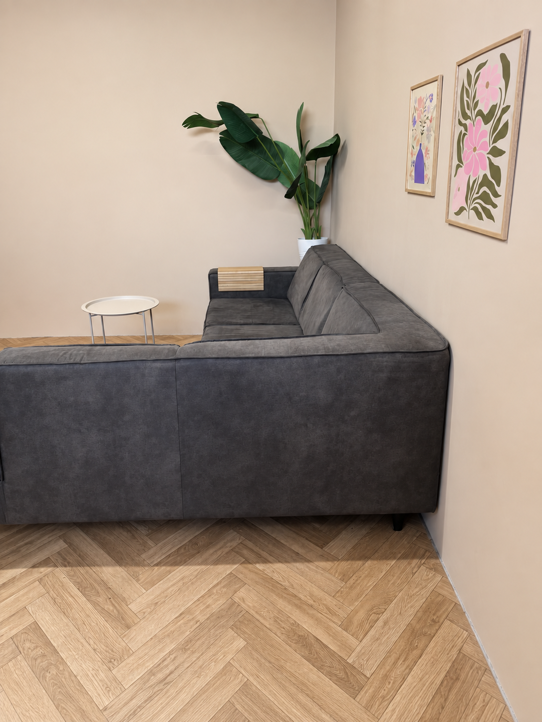 Antraciet Grijze Hoekbank met Groot Loungedeelte – Modern & Compact 🛋️