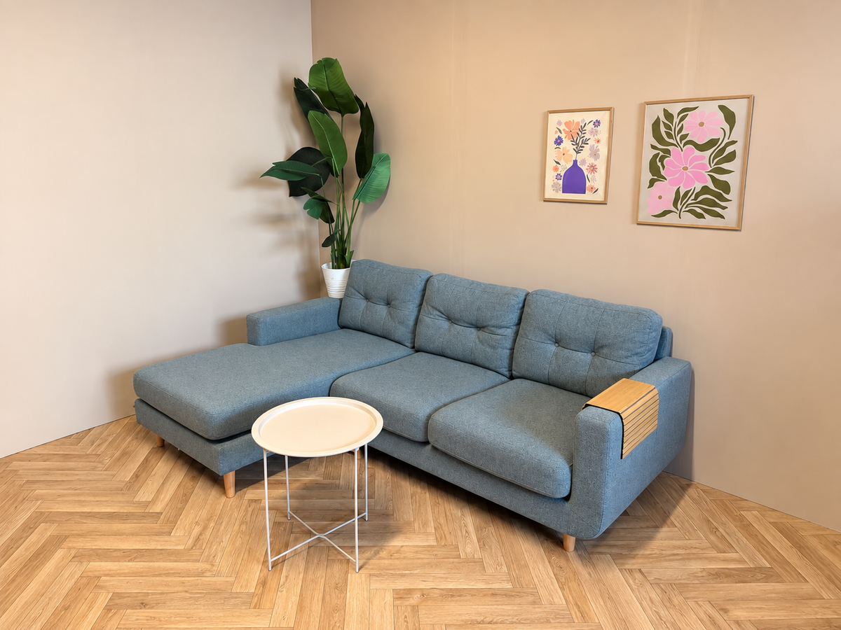 Mintblauwe Hoekbank met Loungedeelte – Compact & Modern 🛋️