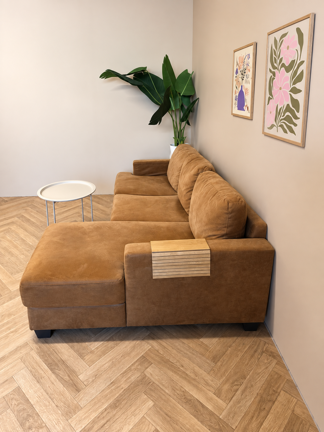 Mini Bruine Hoekbank met Loungedeelte – Compact & Comfortabel 🛋️