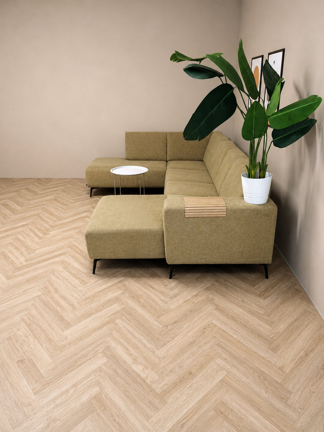 Stijlvolle gele U- Bank antraciet 🛋️