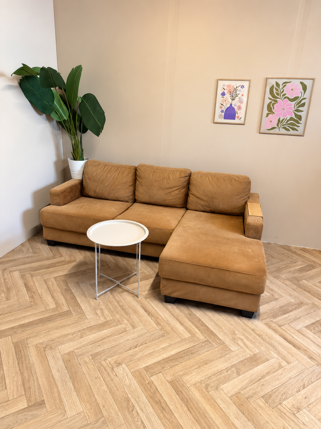 Mini Bruine Hoekbank met Loungedeelte – Compact & Comfortabel 🛋️