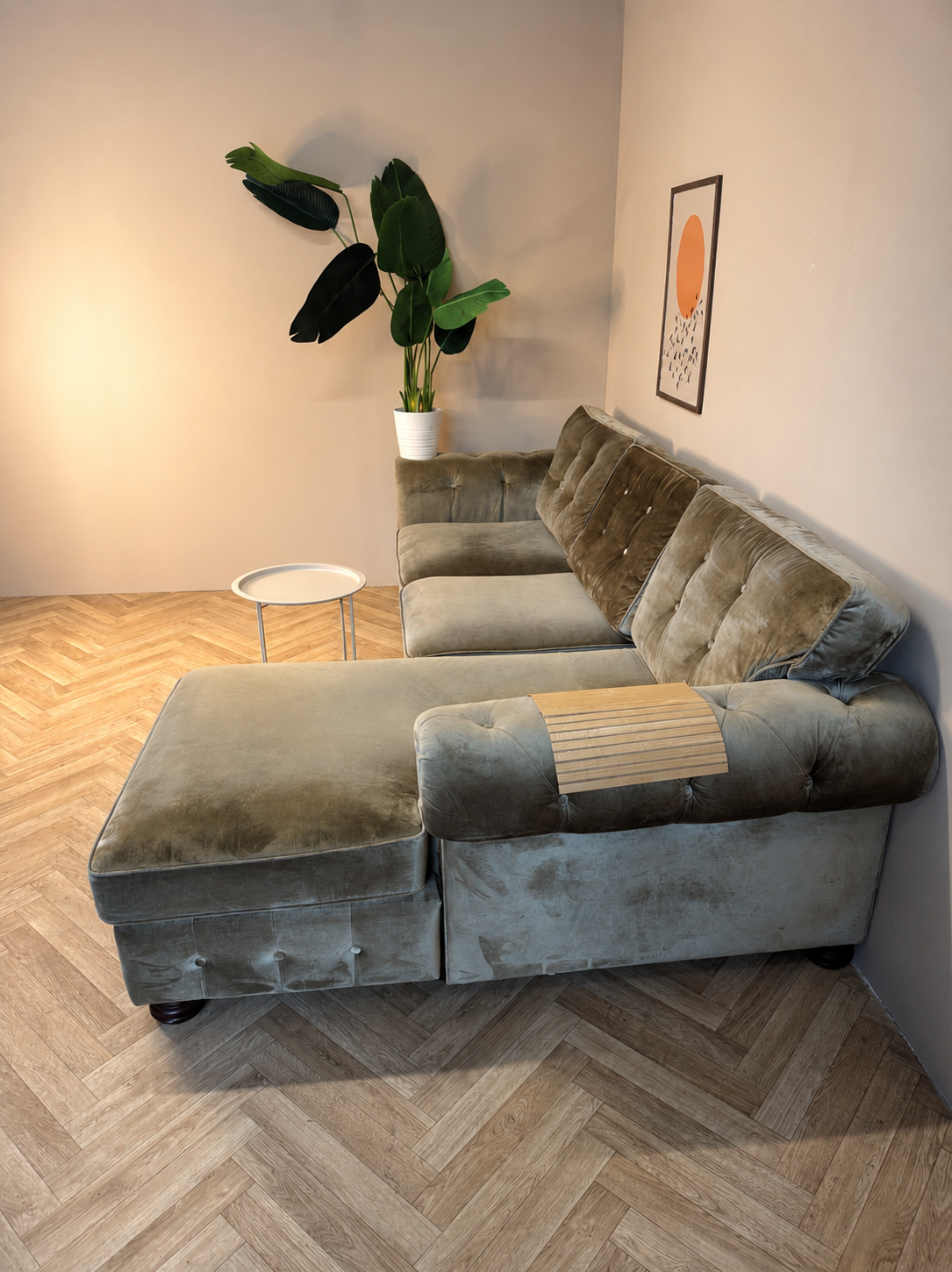✨ Luxe Goudkleurige Fluwelen Hoekbank ✨
