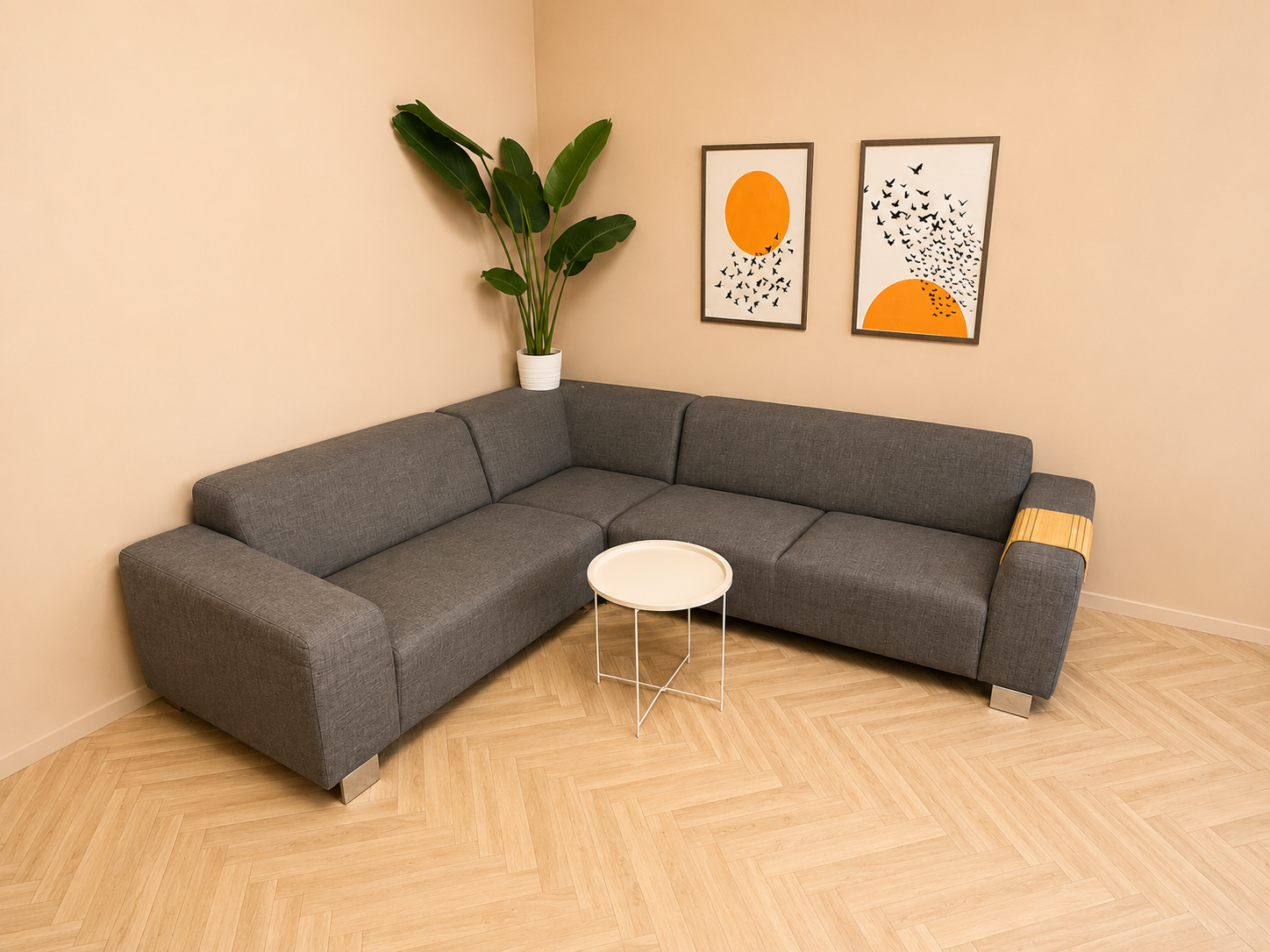 Moderne Grijze Hoekbank met Luxe Uitstraling 🛋️✨ Antraciet