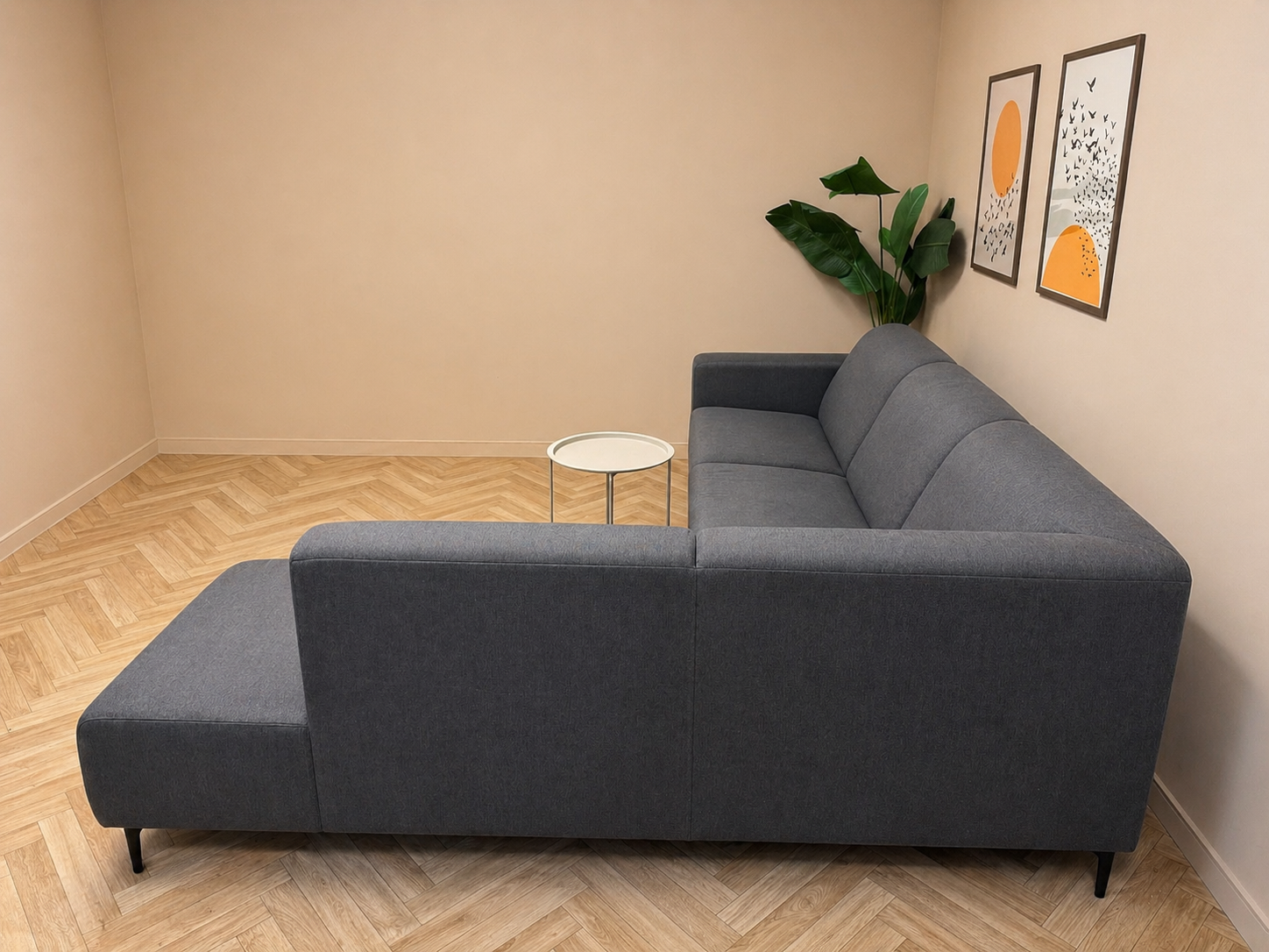 Moderne hoekbank – grijs/zwart | Lounge rechts antraciet