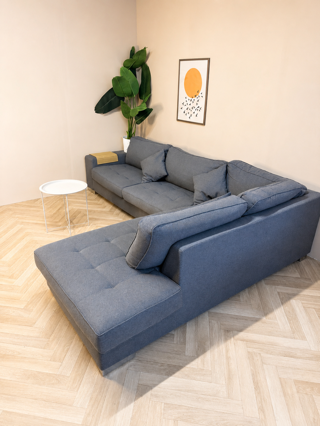 🩶 Luxe Antraciet Donkergrijze Hoekbank met Knoopdetails 🩶