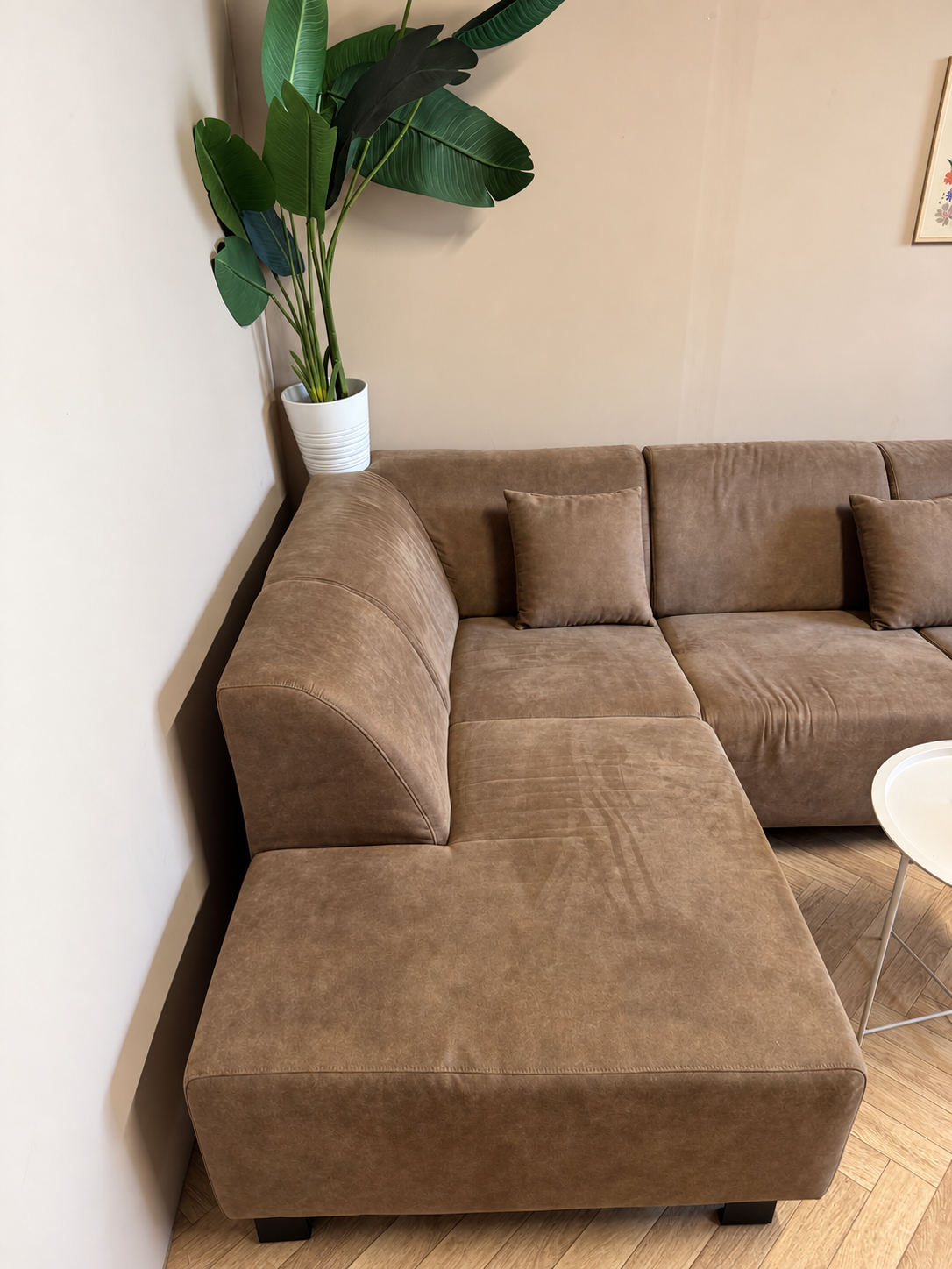 Donkerbruine Hoekbank met Loungedeelte – Modern & Comfortabel 🛋️