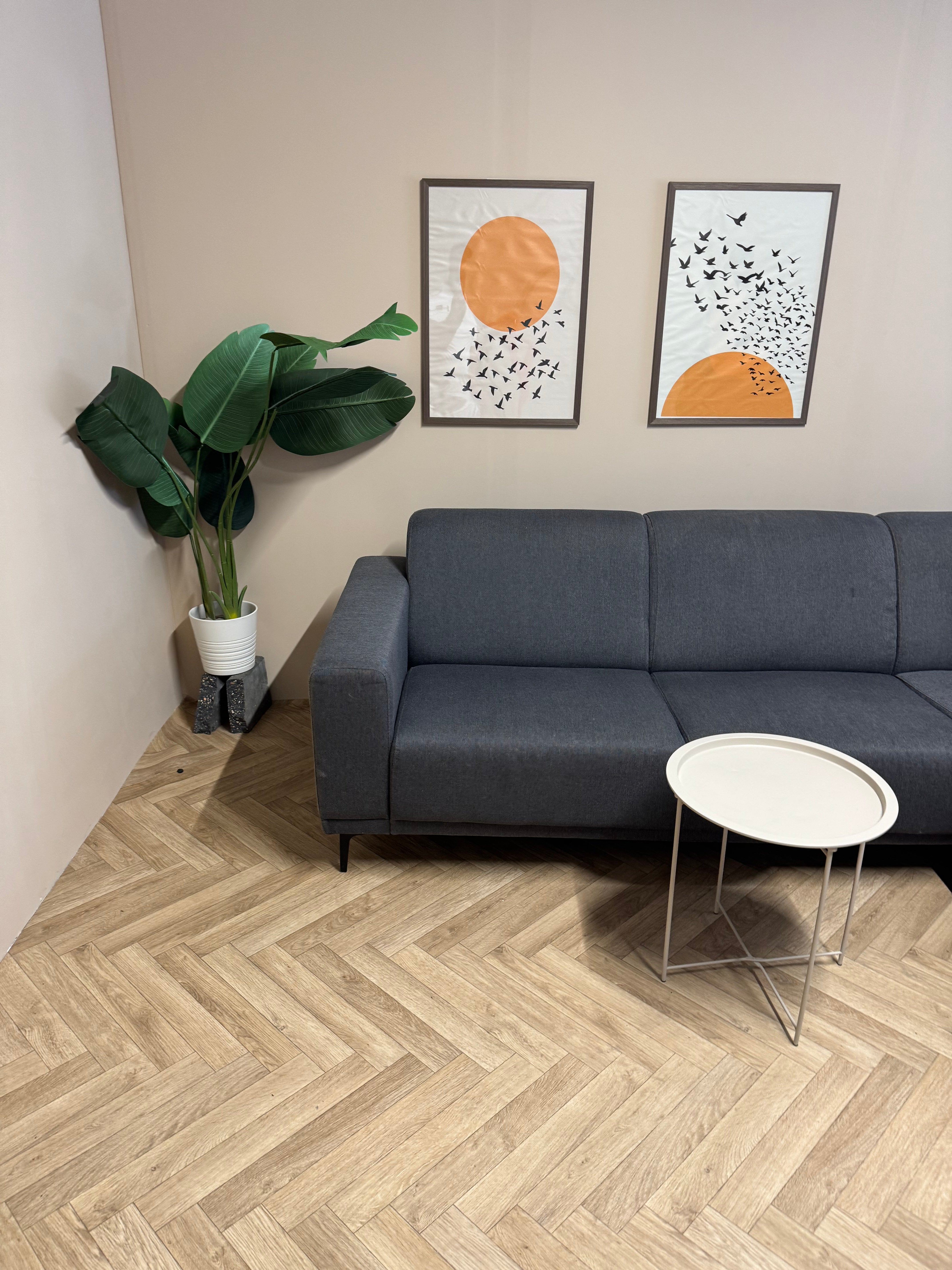 Moderne hoekbank – grijs/zwart | Lounge rechts antraciet
