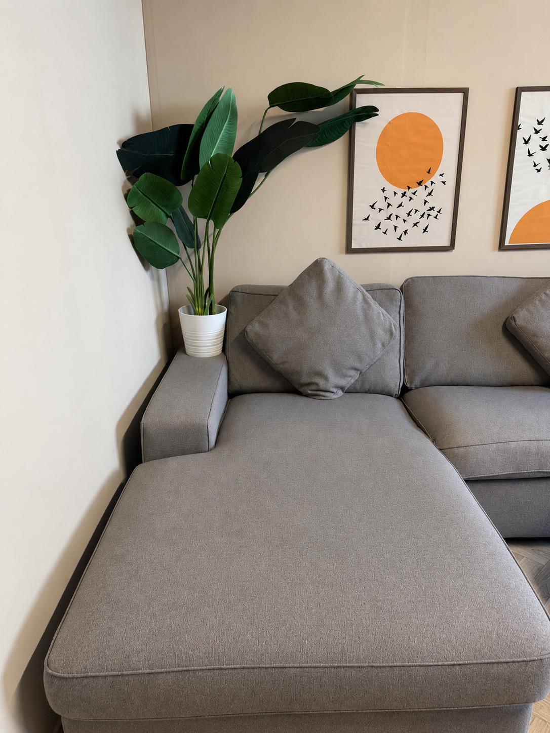 Grijze luxe hoekbank antraciet fluweel stof🛋️⭐️