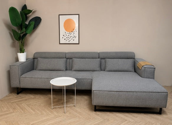 ✨ Moderne grijze hoekbank met breed loungedeelte ✨ antraciet
