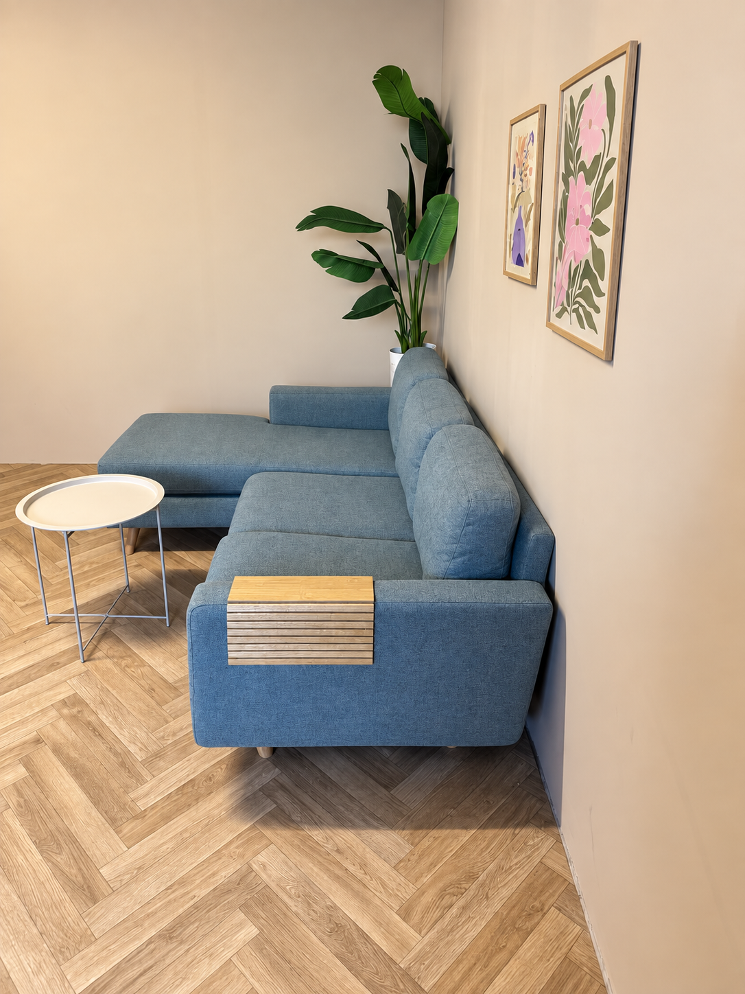 Mintblauwe Hoekbank met Loungedeelte – Compact & Modern 🛋️