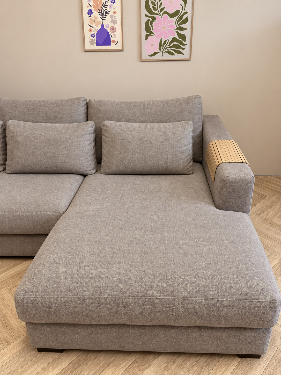 Beige-Bruine Hoekbank met Loungedeelte – Ruim & Comfortabel 🛋️