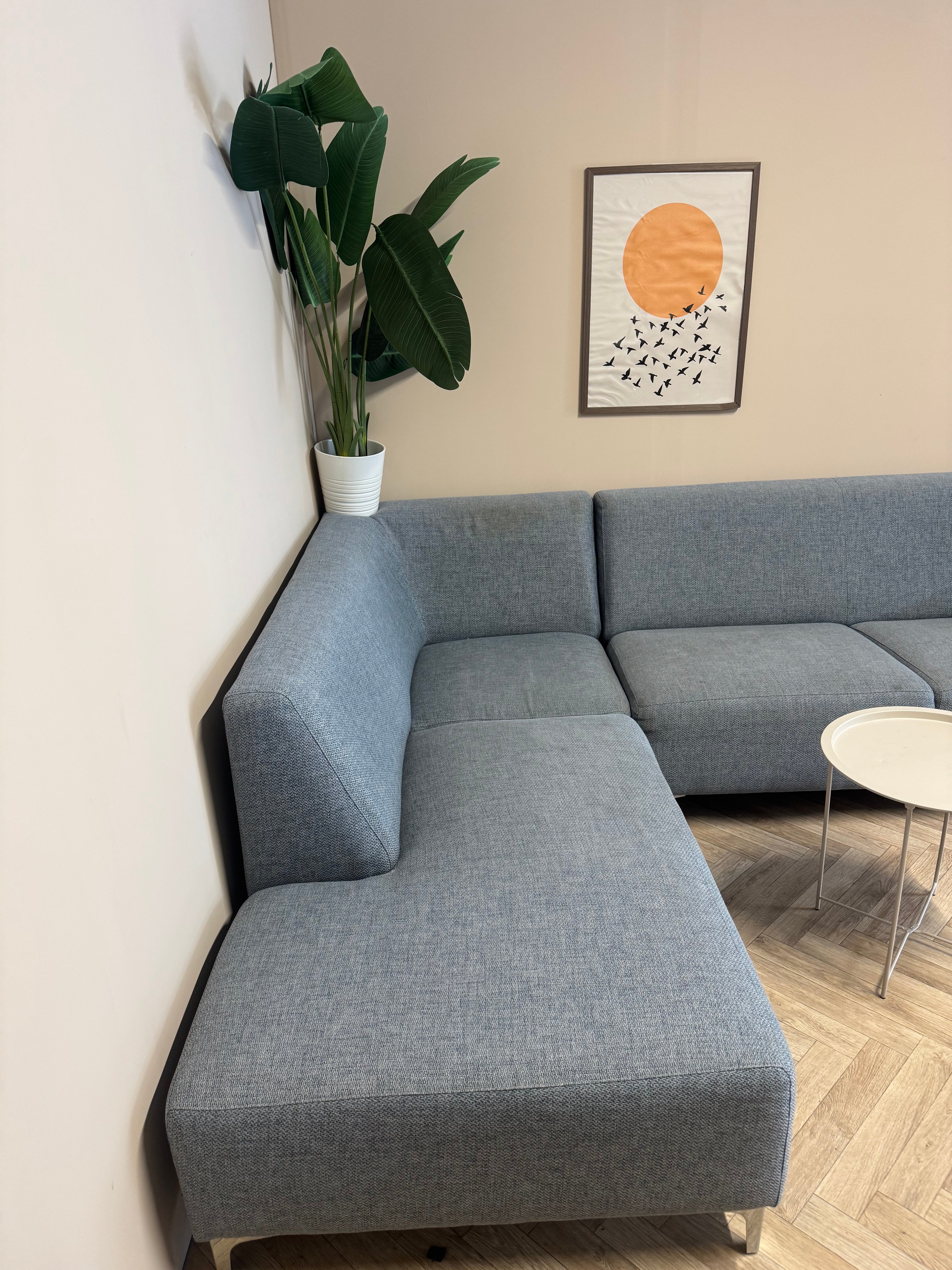 🛋️ Stijlvolle blauwe hoekbank met extra ruim loungedeelte antraciet