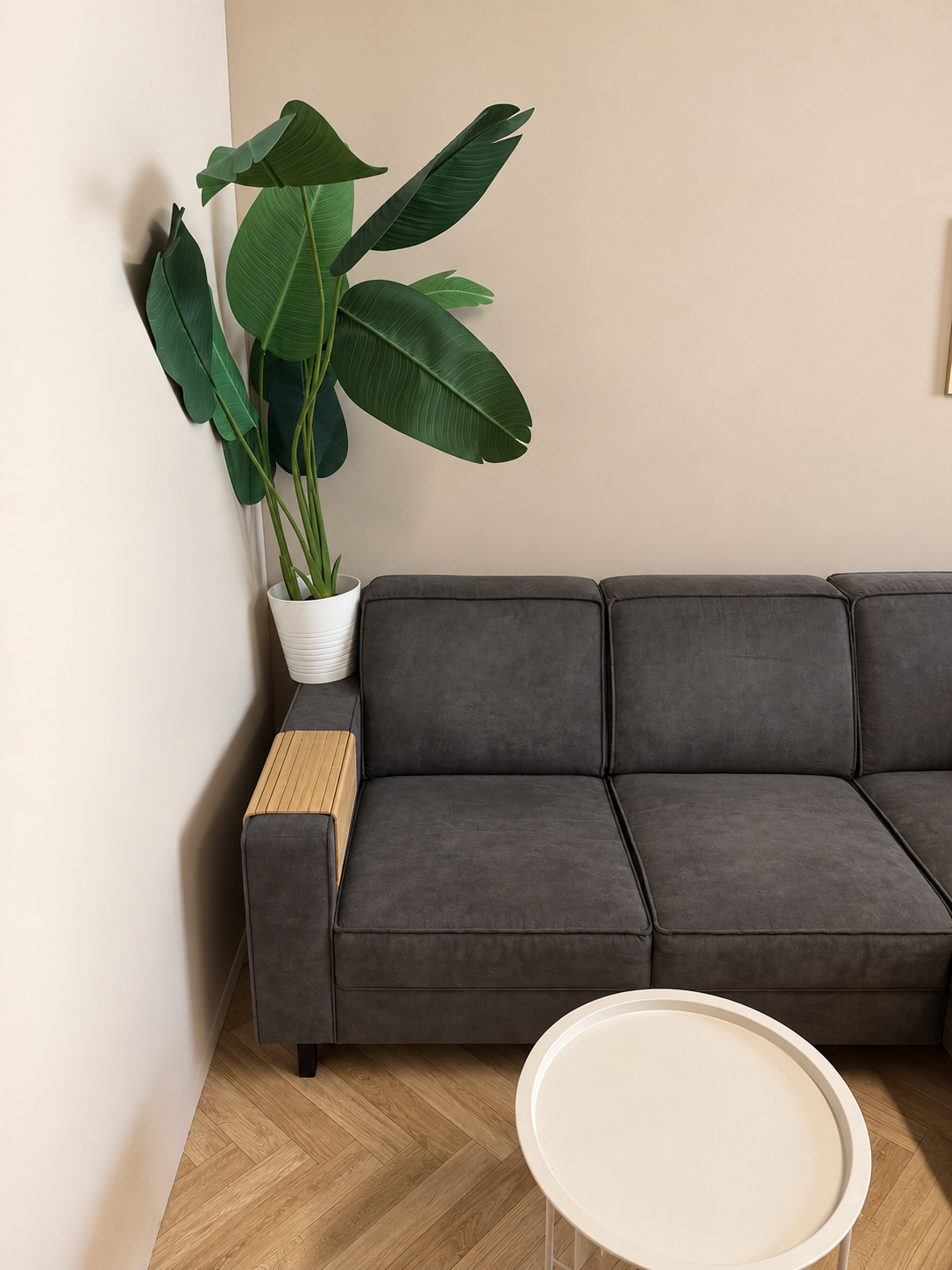 Antraciet Grijze Hoekbank met Groot Loungedeelte – Modern & Compact 🛋️