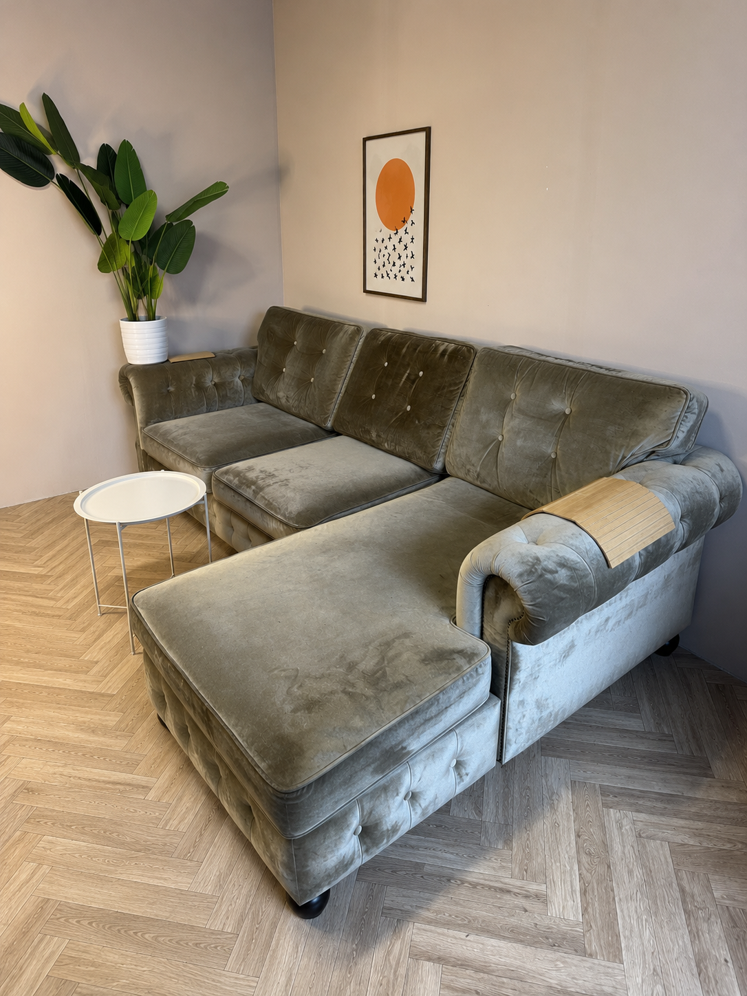 ✨ Luxe Goudkleurige Fluwelen Hoekbank ✨