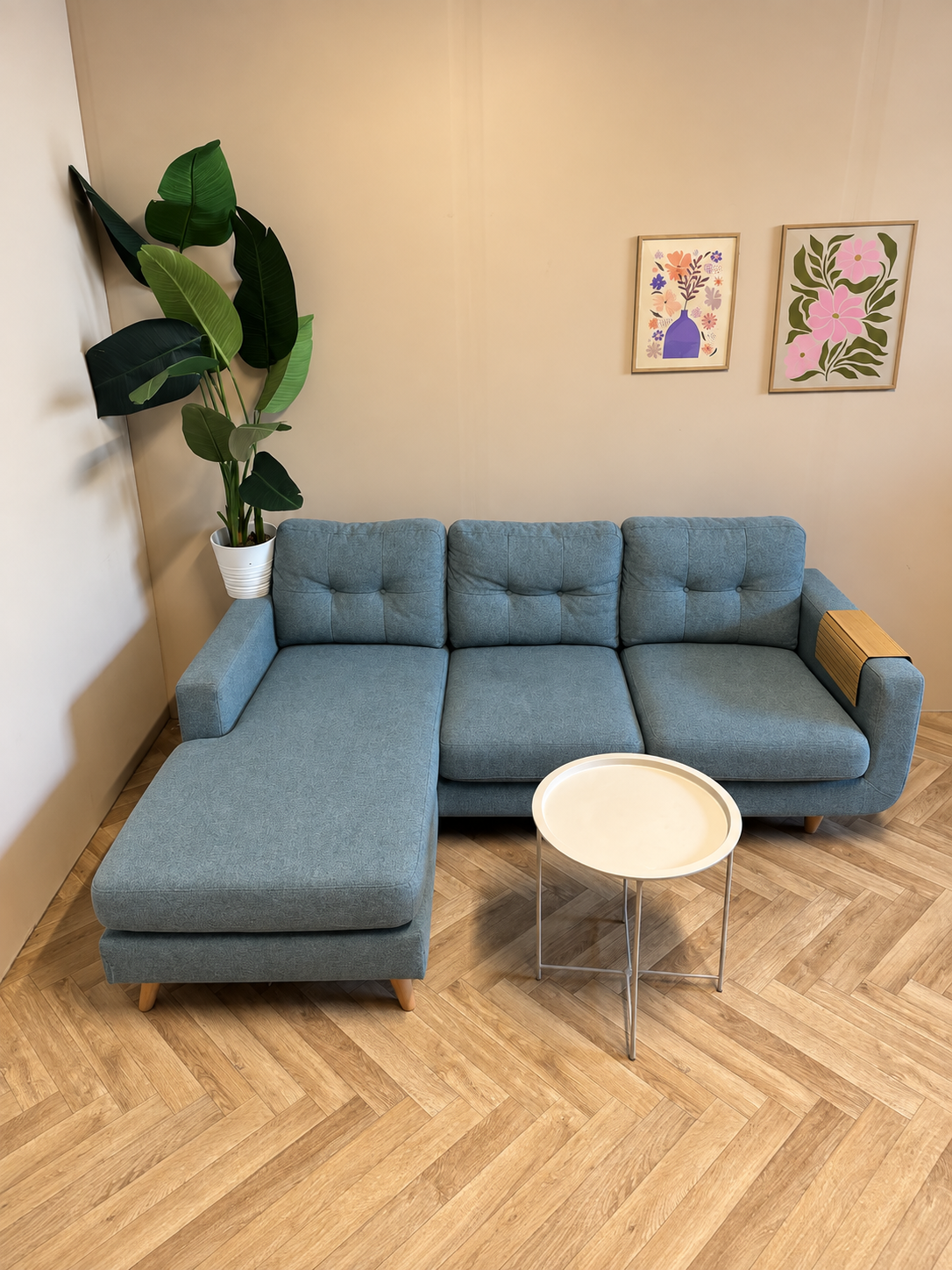 Mintblauwe Hoekbank met Loungedeelte – Compact & Modern 🛋️