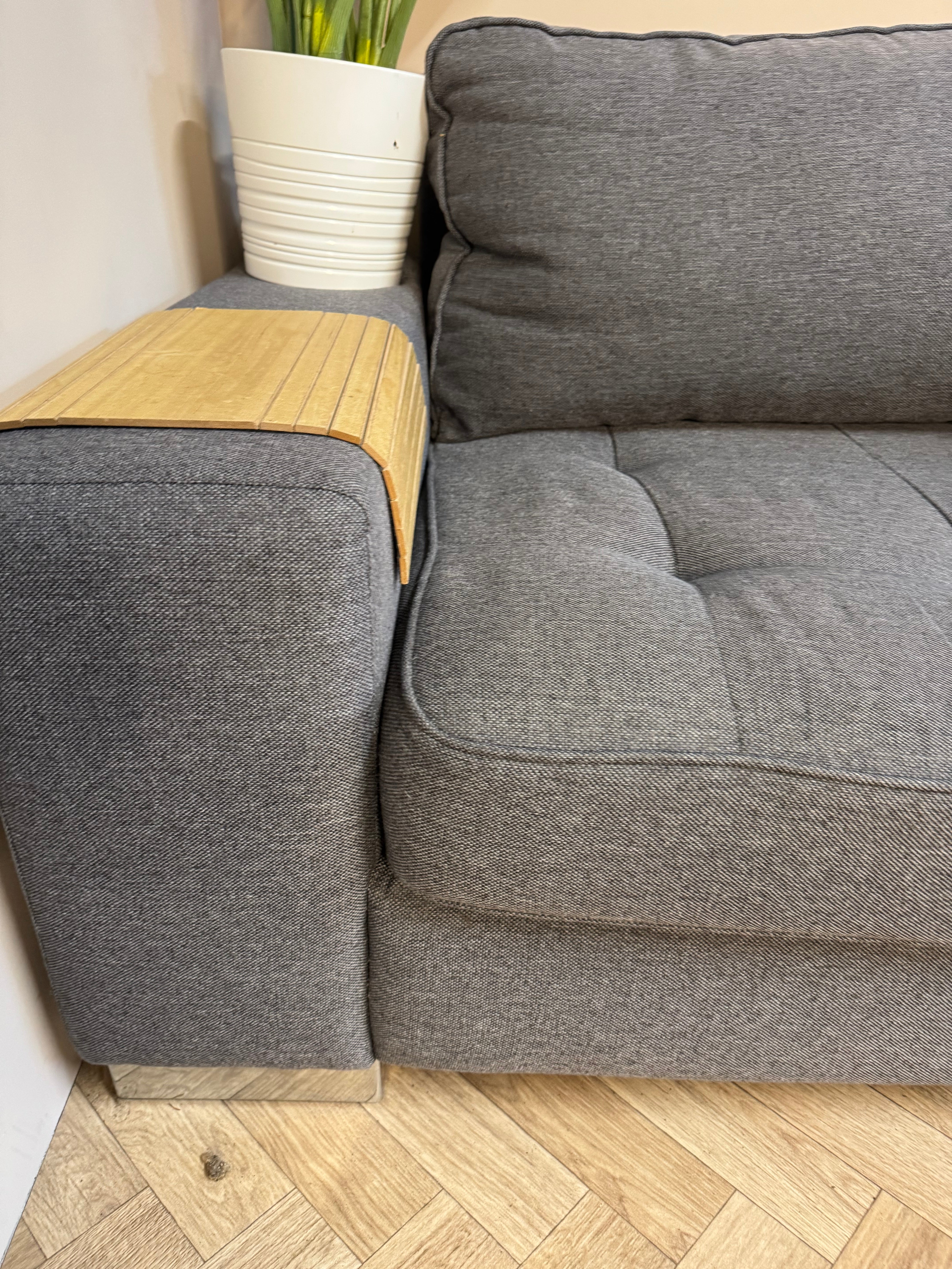 🩶 Luxe Antraciet Donkergrijze Hoekbank met Knoopdetails 🩶