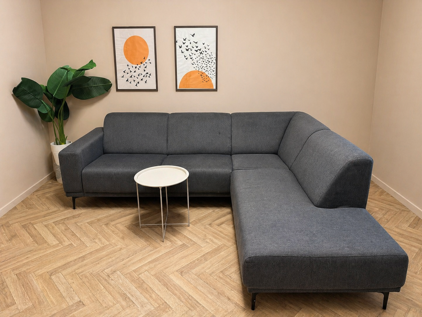 Moderne hoekbank – grijs/zwart | Lounge rechts antraciet